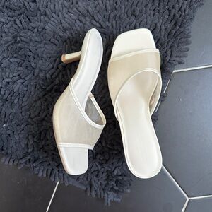 Mesh Slide Sandal with Low Heel in great condition